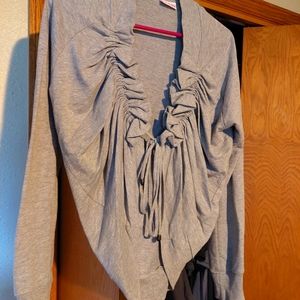 Alloy rouched front tie cardigan